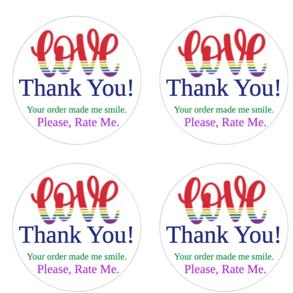 Gay Pride LGBT Thank You Stickers Labels